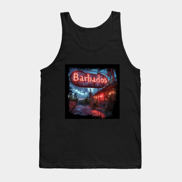 Barbados with Neon Sign Tank Top by VelvetRoom